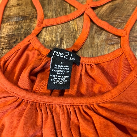 Orange Rue 21 Medium Strappy Back Tank Top - Picture 2 of 5